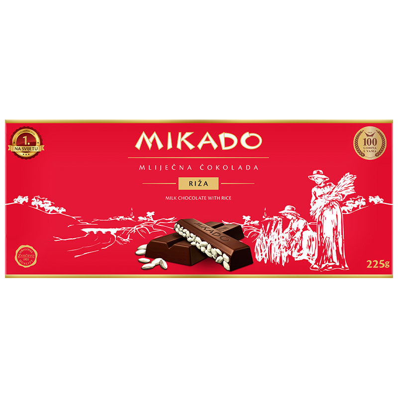 ZVECEVO Mikado Rice Chocolate 225g