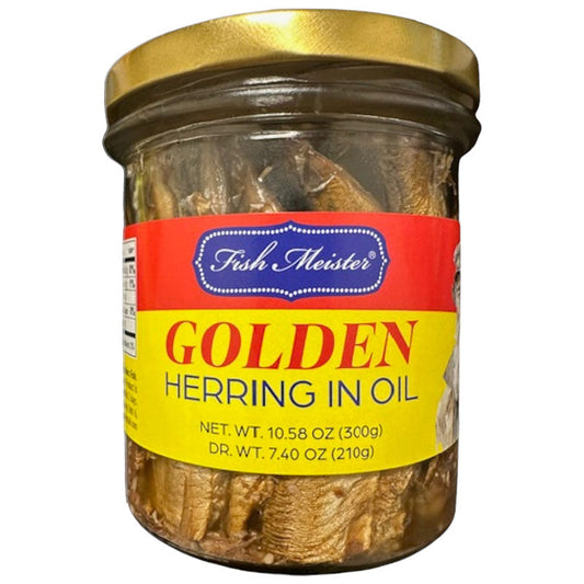 FISH MEISTER Golden Herring in Oil (glass) 300g