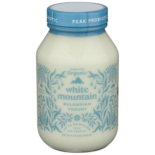 WHITE MOUNTAIN Yogurt BG Non Fat Glass ORG 32 oz
